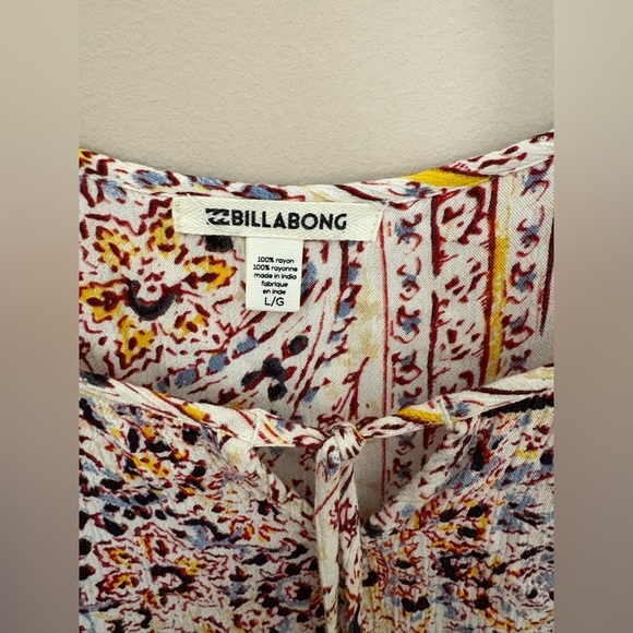 Billabong Floral Print Women's Dress with Tassels Size L - Picture 3 of 4